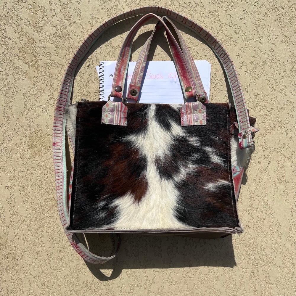 Dancing Cactus Designs Cowhide Crossbody Tote